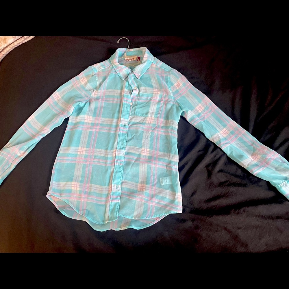 See through flannel shirt